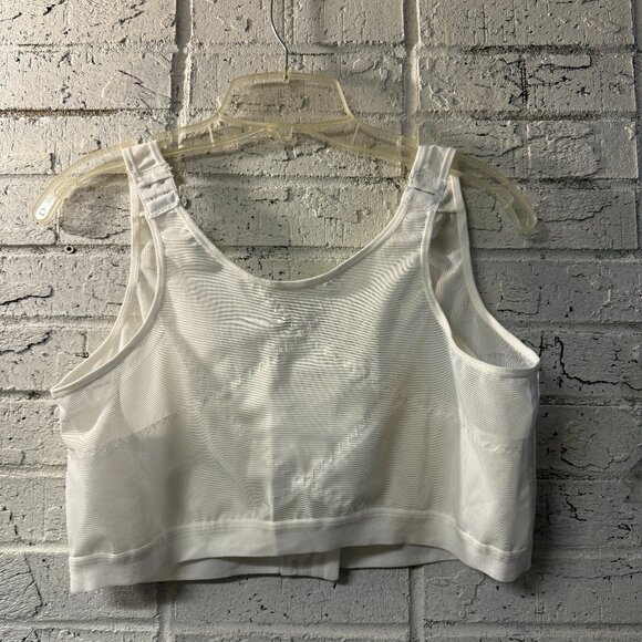 Vintage White Compression Bra – Adjustable Straps – Front Hook Closure – - Picture 2 of 9